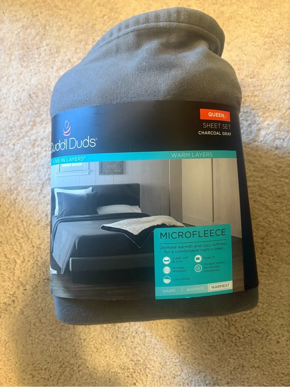 Charcoal Gray Microfleece Sheet Set - Queen